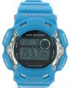 Mens Diamond Watch Light Blue Shock Style King Master