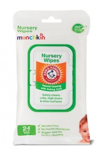 Munchkin 24 Pack Arm and Hammer Nursery Wipes, White Munchkin 24 Pack Arm and Hammer Nursery Wipes, White