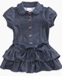 Make your baby girl perfectly posh with this denim dress from guess. Make your baby girl perfectly posh with this denim dress from guess.
