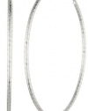 Sterling Silver 2x60 Diamond-Cut Clicktop Hoop Earrings