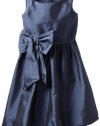 Us Angels Girls 2-6X Bow Bubble Dress, Navy, 5