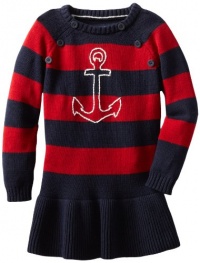 Nautica Girls 2-6X Long Sleeve Striped Sweater Dress, Red, 3T Nautica Girls 2-6X Long Sleeve Striped Sweater Dress, Red, 3T