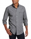 Long Sleeve Essential Mini Check Button Down, Black, Small