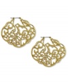Delicate designs, by Jessica Simpson. The detailed motif on these drop earrings lend a classic look to your everyday ensembles. Crafted in gold tone mixed metal. Approximate drop: 1-3/4 inches.
