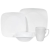 Corelle Square 16-Piece Dinnerware Set, Service for 4, Pure White