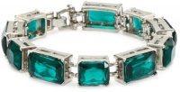 Nine West BLING IT ON Silver-Tone Green Stone Flex Bracelet Nine West BLING IT ON Silver-Tone Green Stone Flex Bracelet