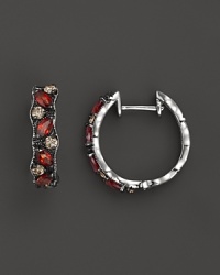 Badgley Mischka Garnet And Brown Diamond Hoop Earrings Badgley Mischka Garnet And Brown Diamond Hoop Earrings