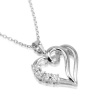 Journey Diamond Heart Necklace Set in Sterling Silver on an 18 inch Chain