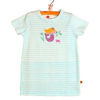 Tangerine Tree Little Girls Organic Aqua Size 5 Stripe Mermaid T-Dress Tangerine Tree Little Girls Organic Aqua Size 5 Stripe Mermaid T-Dress