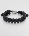 From the Spirited Bead Collection, this two-row beaded bracelet is handsomely crafted from 8mm black onyx beads with an adjustable sterling silver beaded clasp.Sterling silverBlack onyxAbout 9 longAbout 3 diam.Imported