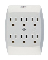GE 54947 6-Outlet Grounded In-Wall Adapter, White GE 54947 6-Outlet Grounded In-Wall Adapter, White