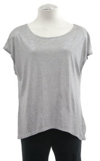Ella Moss Heather Gray Metallic Striped 'Comos' Jersey Shirt Top X-Small Ella Moss Heather Gray Metallic Striped 'Comos' Jersey Shirt Top X-Small