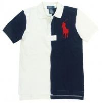 Polo Ralph Lauren Boys Mesh Big Pony Logo Polo Shirt - M (10-12) - White/Navy Polo Ralph Lauren Boys Mesh Big Pony Logo Polo Shirt - M (10-12) - White/Navy