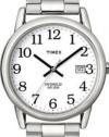 Timex Men's T2N169 EZ Reader Silver-Tone Case and Bracelet White Dial Watch