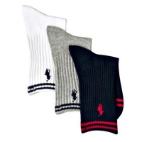 Polo Ralph Lauren boys Collegiate Stripe Crew socks 3pairs - 8-9.5 (shoe size 13-3) Polo Ralph Lauren boys Collegiate Stripe Crew socks 3pairs - 8-9.5 (shoe size 13-3)