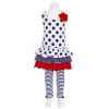 Bonnie Jean Little Girls 6X White Navy Dot Tier Dress Legging Outfit