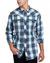 Marc Ecko Cut & Sew Men's Long Sleeve Ground Plaid Shirt