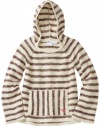 Roxy Kids Girls 7-16 Stoked Hoodie, Natural Stripe, Medium