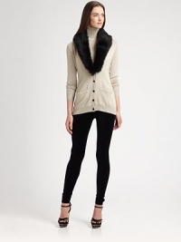 This fine-knit metallic silk style is elevated by a plush, luxurious shearling collar.V necklineSilk-lined shearling collarButton frontSide pocketsRib-knit cuffs and hemAbout 25 from shoulder to hemSilk/metallicDry cleanImportedFur origin: SpainModel shown is 5'9 (175cm) wearing US size Small This fine-knit metallic silk style is elevated by a plush, luxurious shearling collar.V necklineSilk-lined shearling collarButton frontSide pocketsRib-knit cuffs and hemAbout 25 from shoulder to hemSilk/metallicDry cleanImportedFur origin: SpainModel shown is 5'9 (175cm) wearing US size Small