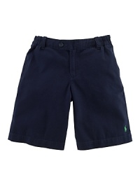 Crafted from mid-weight cotton twill, a traditional silhouette is lent vintage character with a semi-elastic waistband and a rear patch pocket for old-school varsity appeal. Crafted from mid-weight cotton twill, a traditional silhouette is lent vintage character with a semi-elastic waistband and a rear patch pocket for old-school varsity appeal.