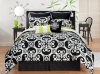 Sunset and Vine Kennedy 6-Piece XL Twin Comforter Set, Black/White