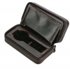 Diplomat 31-467 Black Leather Double Watch Zippered Travel Case with Black Suede Interior  Watch Case