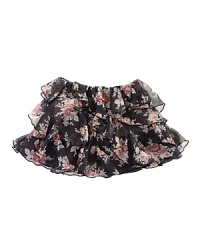 The pretty cascade ruffle skirt is rendered in whimsical floral-print chiffon for a fun and flirty style. The pretty cascade ruffle skirt is rendered in whimsical floral-print chiffon for a fun and flirty style.