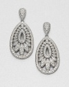 EXCLUSIVELY AT SAKS. Sparkling pavé crystals hand-set in an intricate, teardrop fan design. CrystalsCubic zirconiaRhodium-plated brassDrop, about 1.25Post backImported 