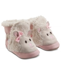 Perfect for your little lamb, these booties from Robeez keep little toes from the chill this winter. Perfect for your little lamb, these booties from Robeez keep little toes from the chill this winter.