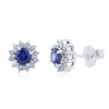 Effy Jewelry Effy® 14K White Gold Blue Sapphire Diamond Earrings 0.89 Tcw.