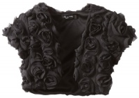 Ruby Rox Kids Girls 7-16 Rosette Shrug, Black, Large Ruby Rox Kids Girls 7-16 Rosette Shrug, Black, Large