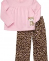 Carter's Toddler Girls 2 Pc Microfleece Pjs Set Cheetah Kitty Print (3t)