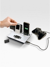 A simple system of interchangeable tips allows you to charge up to four portable devices (mobile phones, PDAs, MP3/MP4 players, video game consoles, Bluetooth devices, digital cameras, etc.) at the same time. Includes six interchangeable tipsCharge up to four devices at the same timeCompatible with more than 4,000 electronic devicesComfortable and easy to plug in and unplug electronic devices, regardless of model5.71 X 7.48 X 3.54Imported A simple system of interchangeable tips allows you to charge up to four portable devices (mobile phones, PDAs, MP3/MP4 players, video game consoles, Bluetooth devices, digital cameras, etc.) at the same time. Includes six interchangeable tipsCharge up to four devices at the same timeCompatible with more than 4,000 electronic devicesComfortable and easy to plug in and unplug electronic devices, regardless of model5.71 X 7.48 X 3.54Imported