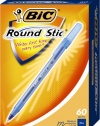 BIC Round Stic Ball Pen, Medium Point (1.0 mm), Blue, 60 Pens