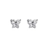 .925 Sterling Silver Rhodium Plated Butterfly CZ Stud Earrings with Screw-back for Children & Women