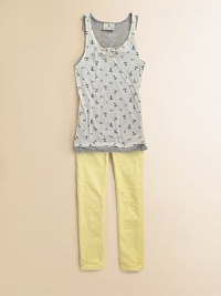 It's anchors away in this contrasting solid and print, ultra-soft, double layered tank.ScoopneckPull-on style with two functional buttonsSleevelessTwist detail on backMicro modalMachine washImported It's anchors away in this contrasting solid and print, ultra-soft, double layered tank.ScoopneckPull-on style with two functional buttonsSleevelessTwist detail on backMicro modalMachine washImported
