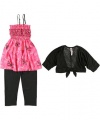 Beautees Rose Garden Gal 3-Piece Outfit (Sizes 7 - 16) - pink, 8 - 10