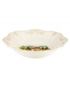 Lenox combines the vintage style of Butler's Pantry dinnerware with a quaint Italian landscape in the utterly charming Tuscan Village accent bowl. An elegant classic for casual dining with a raised leaf design and fluted edge in creamy shades of ivory.