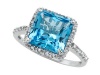 Blue Topaz Ring by Effy Collection® in 14 kt White Gold Size 6 LIFETIME WARRANTY