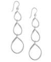 Make a standout statement. Touch of Silver's large drop earrings are crafted in silver-plated brass with a sterling silver ear finding for sensitive ears. Approximate drop: 2-1/2 inches.