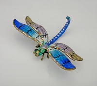 Dragonfly Decoration Figurine Swarovski Crystals 24K Gold Blue Green Enameled TRINKET, FIGURINE Dragonfly Decoration Figurine Swarovski Crystals 24K Gold Blue Green Enameled TRINKET, FIGURINE