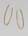 This classic design is accented with a rope texture. Goldtone brassLength, about 2.5Post backImported 