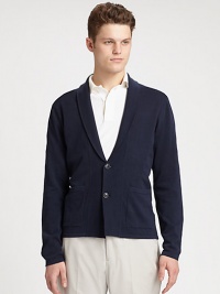 EXCLUSIVELY OURS. The silhouette of a blazer with the feel of your favorite sweater, expertly tailored in soft cotton.ButtonfrontShawl collarSlash pocketsCottonMachine washImported EXCLUSIVELY OURS. The silhouette of a blazer with the feel of your favorite sweater, expertly tailored in soft cotton.ButtonfrontShawl collarSlash pocketsCottonMachine washImported