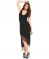 An asymmetrical hem and cutout back move this BCBGMAXAZRIA maxi dress into fashion-forward territory -- perfect for a chic night out!