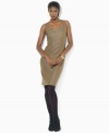 Lauren Ralph Lauren's classic sheath-dress silhouette is updated for the season in metallic wool tweed.