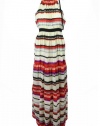 10 Crosby Derek Lam Womens Stripe Halter Maxi Dress