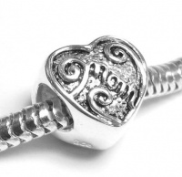 Queenberry Sterling Silver Love Mom Mother Heart Bead Charm for Pandora Troll Biagi Chamilia European Bracelets Queenberry Sterling Silver Love Mom Mother Heart Bead Charm for Pandora Troll Biagi Chamilia European Bracelets