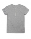 H.E. By Mango Men's Short Sleeved Cotton Henley T-Shirt - Julian