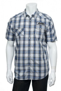 American Rag Riviera Blue Plaid SS Button Down Shirt American Rag Riviera Blue Plaid SS Button Down Shirt