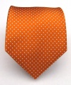 100% Silk Woven Tangerine Pindot Tie
